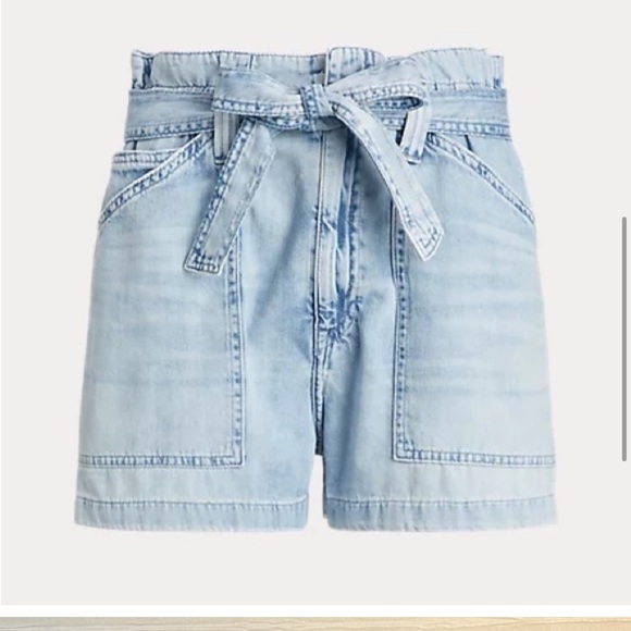 Polo Ralph Lauren Pants - Polo by Ralph Lauren Light Blue High Waist Women Shorts